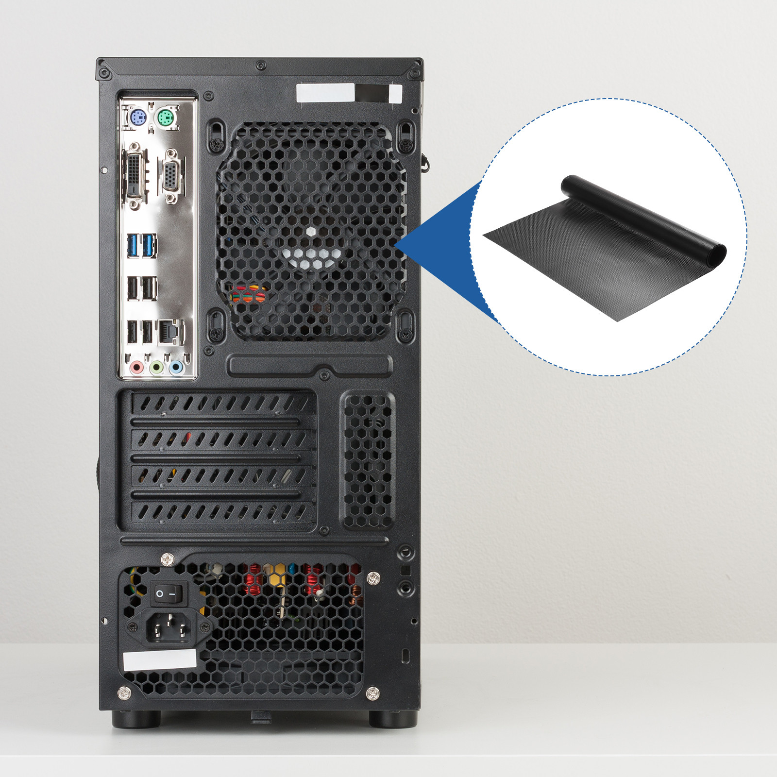 PC Dust Filter Roll 300x1000mm PVC Computer Case Dustproof Mesh Black