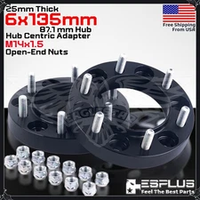 2pc 1" HUB CENTRIC WHEEL ADAPTER SPACER 6X135mm CB 87.1mm 14x1.5 FIT Ford F-150