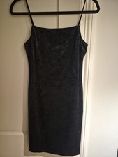 Elodie Mini Little Black Dress Spaghetti Velvet S