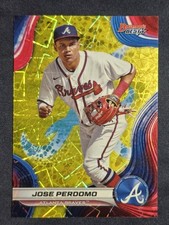 Jose Perdomo 46/75 🔥 2024 Bowman’s Best Yellow Lazer Refractor | Braves SS
