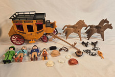 Playmobil 3803 Vintage – La Diligence Western De 1994 (incomplète) – Figurines Et Véhicule