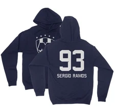 Sergio Ramos 93 Jersey Style Soccer - Monterey Fans Unisex Hooded Sweatshirt