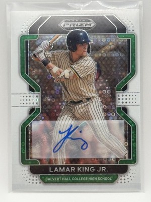 2022 Prizm Draft Picks Lamar King White Donut Circle Prizm Autographs 2/50 