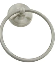 Satin Nickel Towel Ring Bathroom 590508 EZ Set Rustproof Hand Towel Holder NWT