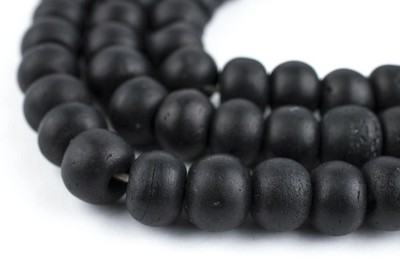 Black Bone Mala Beads 10mm Nepal Round Large Hole 34 Inch Strand