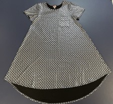 LuLaRoe Womens Large Black/Silver Metallic ELEGANT Carly Swing Dress