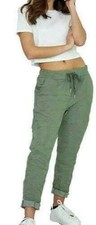 Ladies Women's Italian Stretch Plain Magic Comfy Lagenlook Trousers Joggers Pant