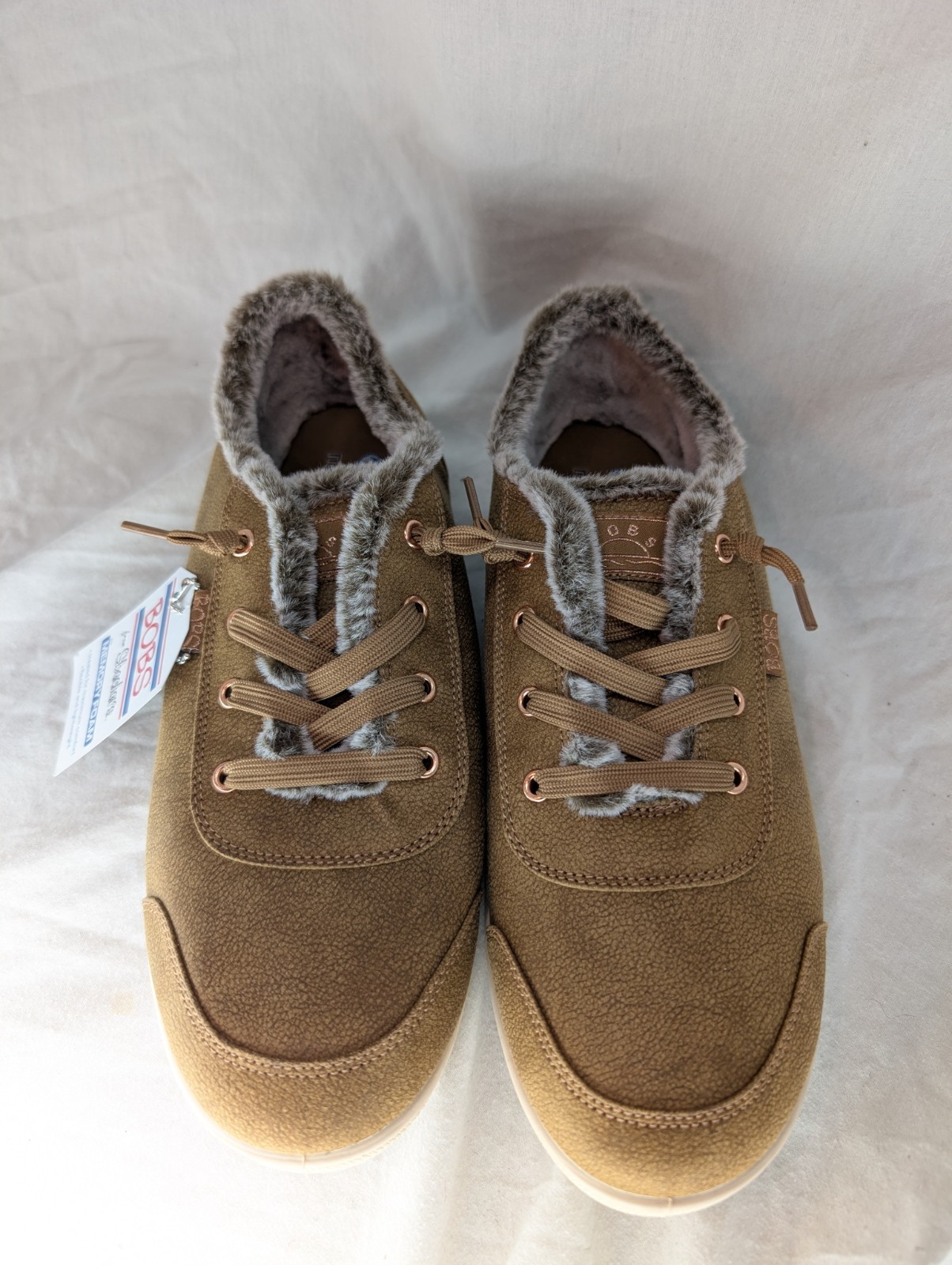 Skechers Bobs B Cute Fur Light Brown Women's Size 10 Memory Foam