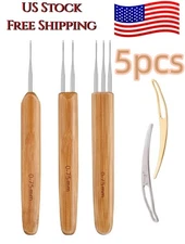 5 PCS Braid Craft Crochet Hook Dreadlock Needle for Hair Weaving Dreadlocks Tool