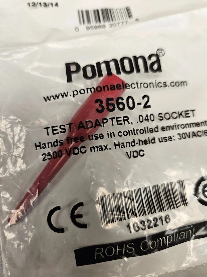 Lote de 2 Rojo NUEVO OEM Pomona 3560-2 PRUEBA ENCHUFE JACK ADAPTADOR DE ENCHUFE Foto 2 de 2