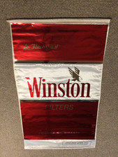 WINSTON Cigarette Advertising Satin Metallic Banner 47"x28" - 1991 R.J. Reynolds