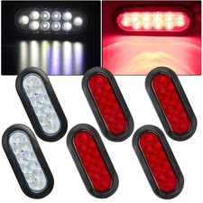 6 Oval 10 Led Trailer Truck Reverse Back Up Lights Flush Mount 4x Red2x White 6 Oval 10 Led Trailer Truck Reverse Back Up Lights Flush Mount 4x Red2x White