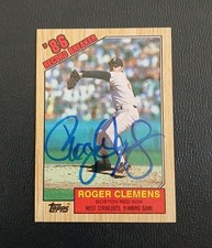 1987 Topps - Roger Clemens Record Breaker #1 Autograph NM-MT Signed Red Sox 