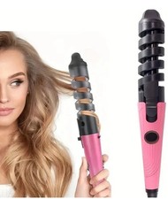 1" Ceramic Automatic Spiral Hair Curling Wand Iron Anti Scald Pink
