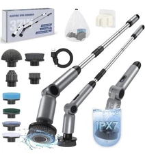 Electric Cleaning Spin Scrubber IPX7 Waterproof 50KG Torque 9 Brush Head 2 Speed