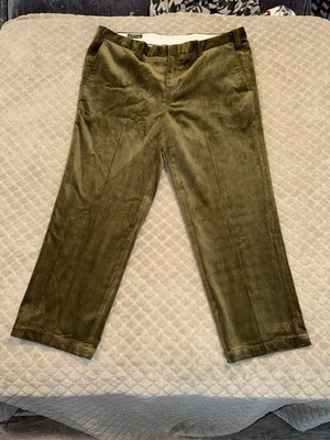 Orvis Corduroy Brisbane Moss  Pants Mens 42x30 Cuffed Flat Green Cotton Blend