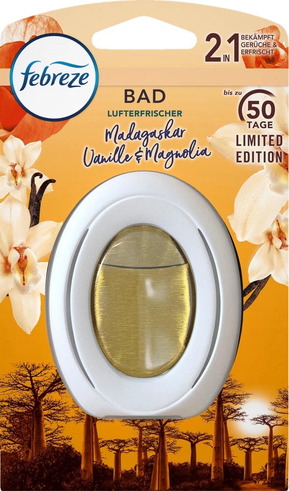 Febreze Bad Lufterfrischer Raumduft Madagaskar Vanille Duftspender für Bad & WC