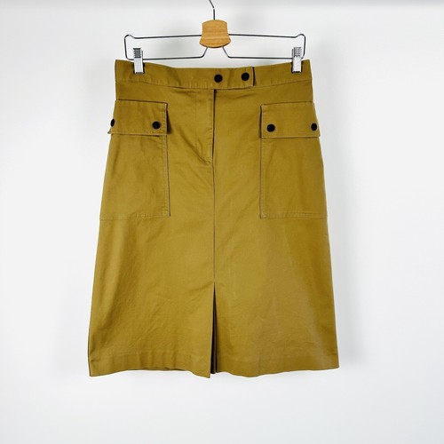 M&S Skirt UK 12L Tall A-line Box Pleats Retro 70s Utilitarian Minimalist - Picture 6 of 24