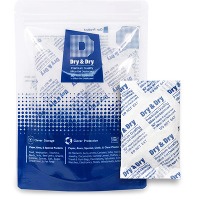 5 Pack of 30 Gram ''Dry&Dry'' Silica Gel Packets Desiccant Dehumidifiers