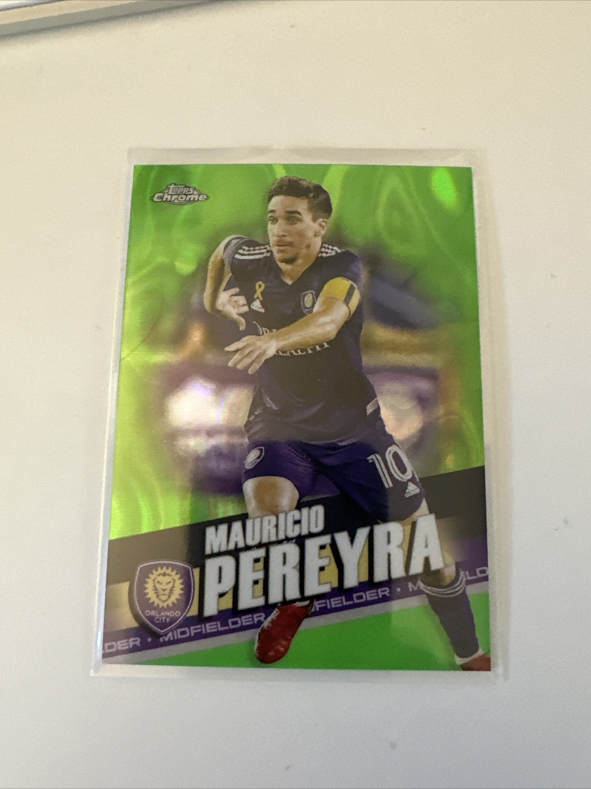 2022 Topps Chrome MLS MAURICIO PEREYRA Green Lava Refractor /99 Orlando #53