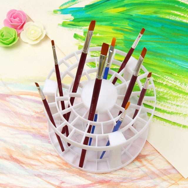 49pcs Hole Artists Art Paint Brush Holder Stand Holds Up Storage