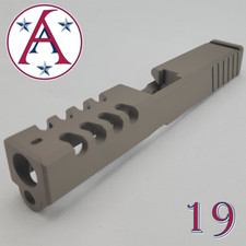 G19 SLIDE GEN 1-3, FDE CERAKOTE, 8 PORT CUT, REAR SERRATIONS