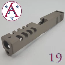 G19 SLIDE GEN 1-3, FDE CERAKOTE, 8 PORT CUT,  REAR SERRATIONS