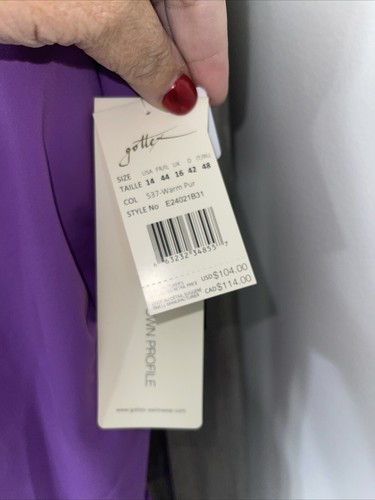 Gottex Tankini Top NWT Warm Purple Size 14 $104 - Picture 2 of 9