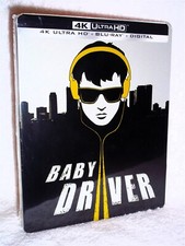 Baby Driver (4K/Blu-ray, 2017, STEELBOOK) Ansel Elgort Edgar Wright music action