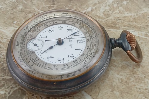 Rare WW1 Trench French Officers Barometer-Altimeter 30-Hour Pocket Watch 1914 - Picture 7 of 19