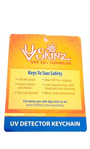 UV Skinz UV Detector Keychain Detect and Protect Skin from Sun UV Rays Keyring - Picture 6 of 7
