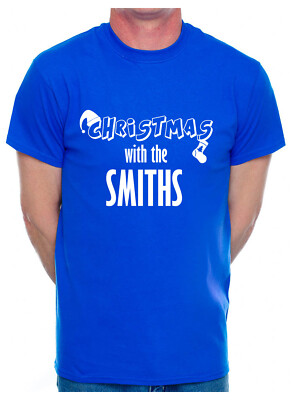 Maßgeschneidertes Herren-T-Shirt beliebiger Name oder jedes Wort Weihnachten mit den Smiths