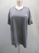 ADIDAS PRIMEGREEN RUNNING Size L Men Gray Mesh Short Sleeve Athletic T-Shirt 571