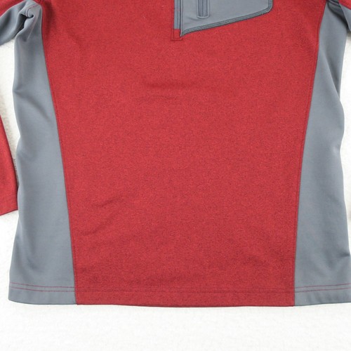 Columbia Quarter Zip Long Sleeve Pullover Sweater Mens S Red / Gray - Picture 4 of 11