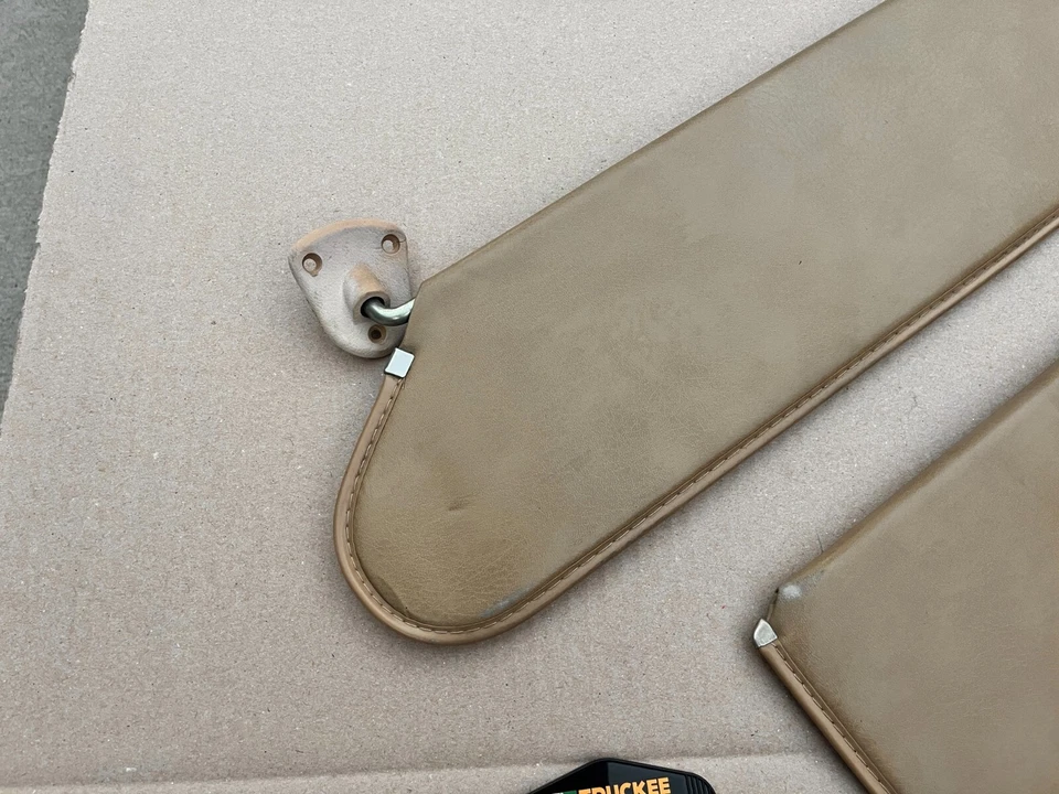 71-95 Chevrolet G-Series Van Driver Passenger OE Vinyl Sun Visors TAN - Image 2 of 4