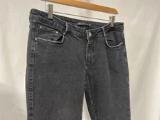 Zara Trafaluc Jeans Size 10 Skinny  Jeans Faded Black Side Leg Zipper 33 X 27