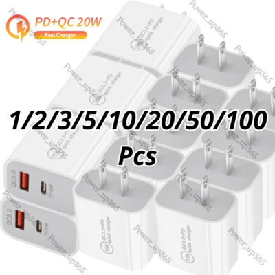 QC PD 20W USB C Power Adapter Block Fast Charger Lot For iPhone iPad Pro Android