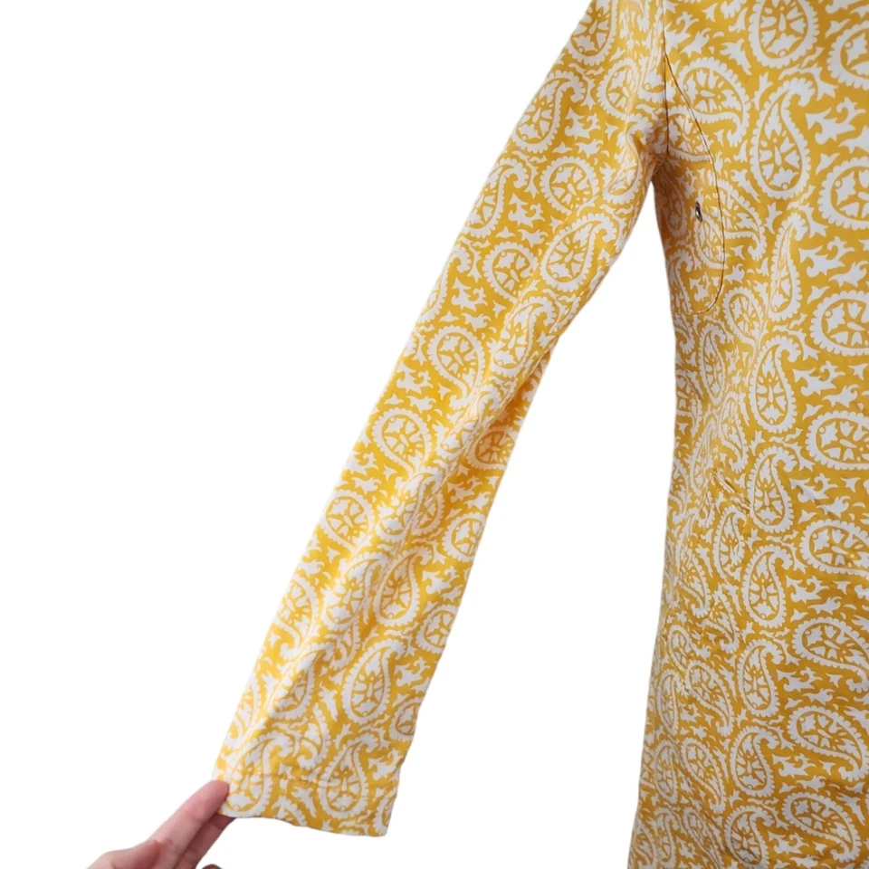 Michael Kors Women Paisley Yellow Trench Coat Size Small - Image 3 of 4