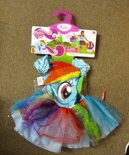 MY LITTLE PONY RAINBOW DASH DELUXE TODDLER COSTUME SIZE 3-4 WING GLOVES HEADBAND