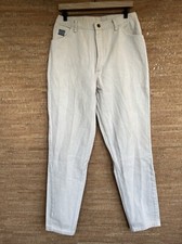 Vintage Wrangler For Women Jean Size 14x32 Ivory High Rise Mom Denim Made in USA