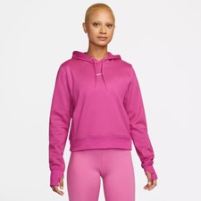NEW WOMEN'S NIKE ONE THERMA-FIT PLUS SIZE PULLOVER HOODIE SWEATSHIRT PINK 65