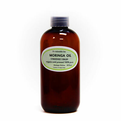8 Oz UNREFINED Premium Organic Moringa Oil Virgin Pure Skin Body Nails Hair Care