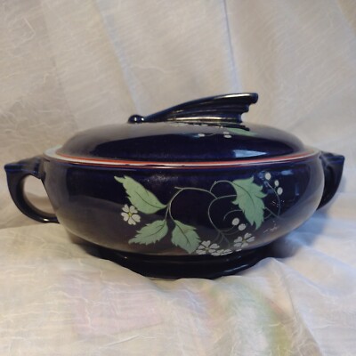 Vintage Hall Superior Quality Kitchenware Cobalt  Serving Lid Marked