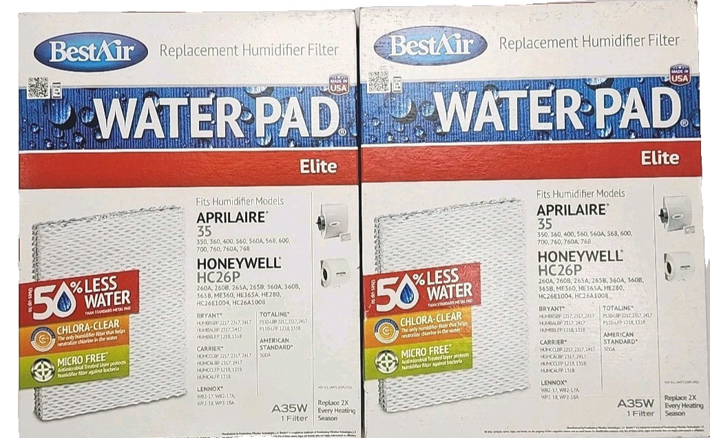 Pad Water Panel Replacement Elite A35w/35 Filter  2 Pack Usa