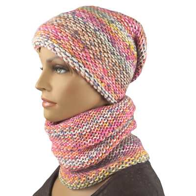 Mütze & Schal Set unisex Beanie & Loop modern grob gestrickt Wrobi Winterset