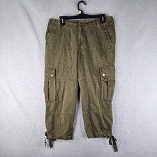 Ralph Lauren LRL Jeans Cargo Pants Womens Size 8 Green Capri Utility Hiking