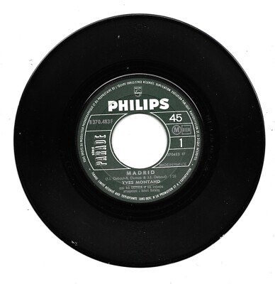 45T 2 Titel YVES MONTAND / MADRID / REGEN / PHILIPS B 370483 F