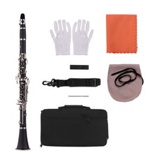 Clarinet17key Bb Gloves Cleaning Cloth Screwdriver ABS Flat Mouth Carrying Case