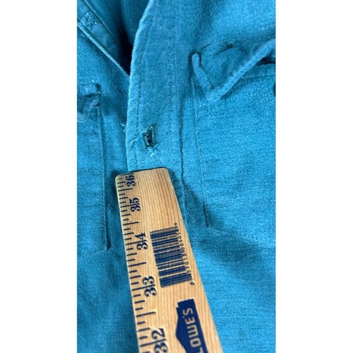Camicia vintage Sears Western turchese denim con fasce accento arancione - Foto 6 di 18