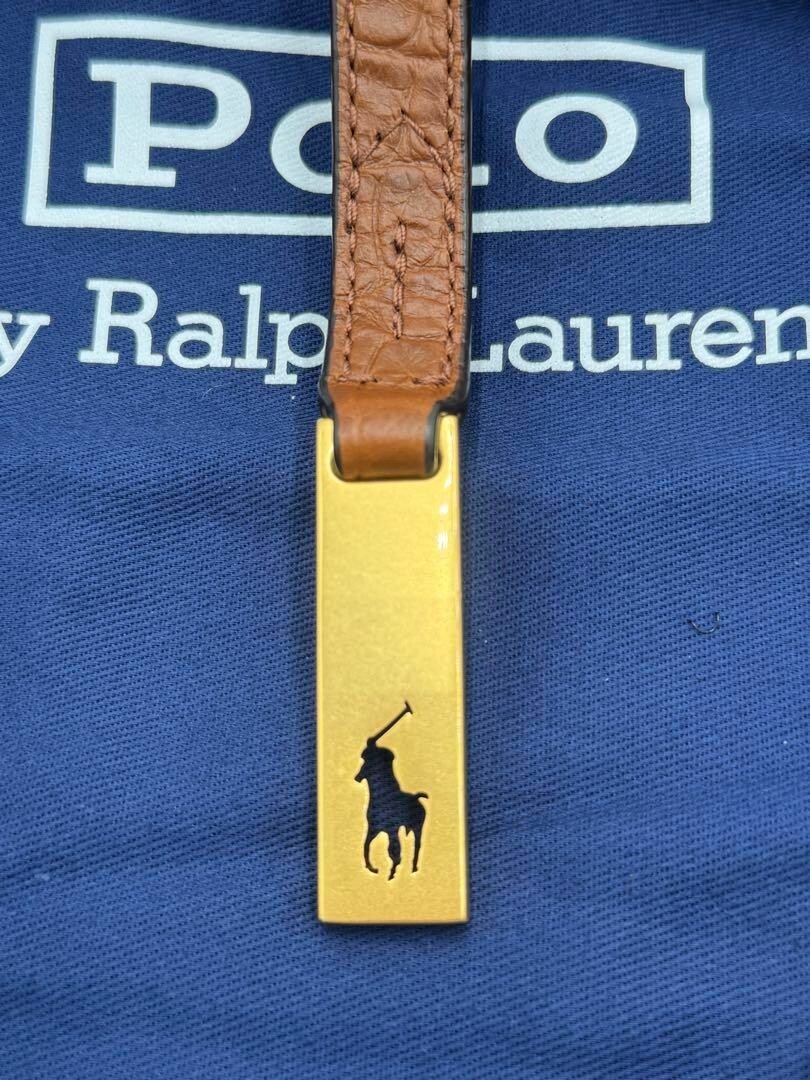 POLO RALPH LAUREN ID Shoulder Bag Leather Calfskin Crocodile POLO RALPH LAUREN ID Shoulder Bag Leather Calfskin Crocodile